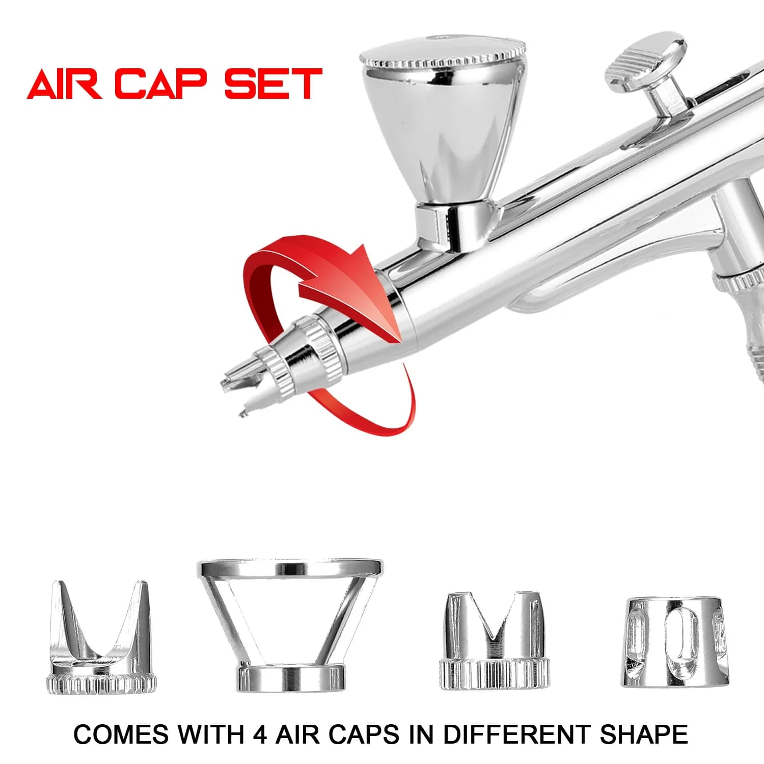 Kit d'accessoires pour capuchon de couvercle d'aérographe, couronne/Tomahawk/condensage creux/forme