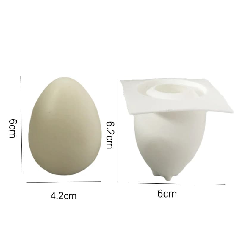 Moule en silicone de bougie faite à la main en forme d'oeuf de Pâques 3D, simulation de bricolage, m