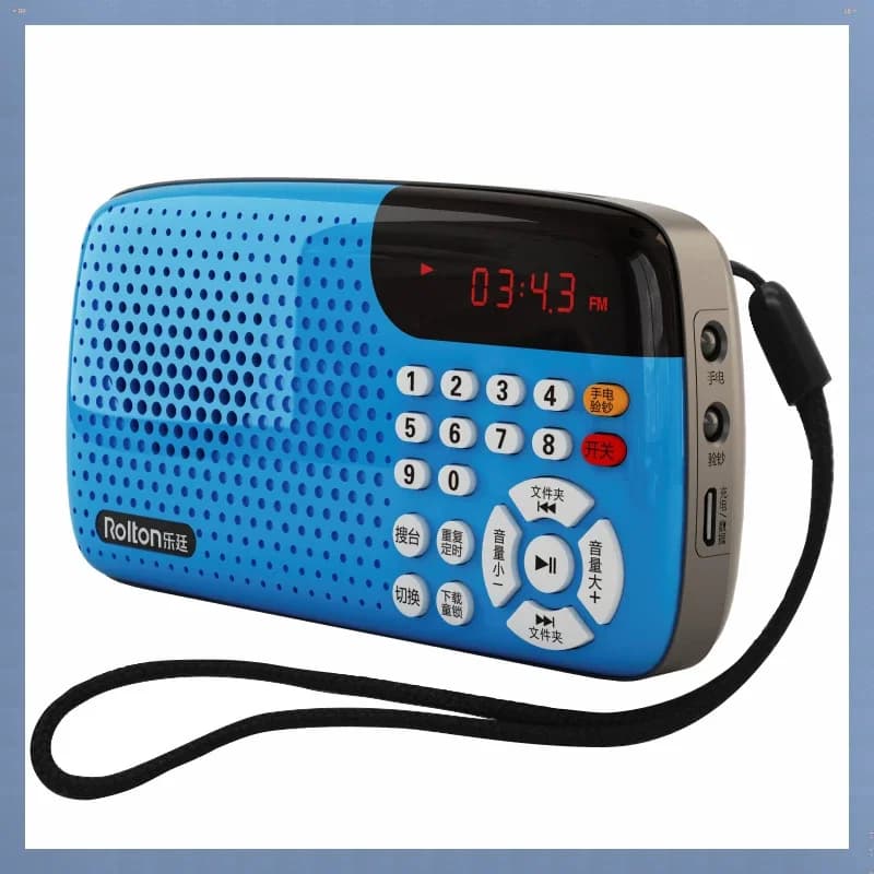 Rolton-Radio portable W105, mini stéréo, affichage LED, USB, TF, grands haut-parleurs, radio pour té