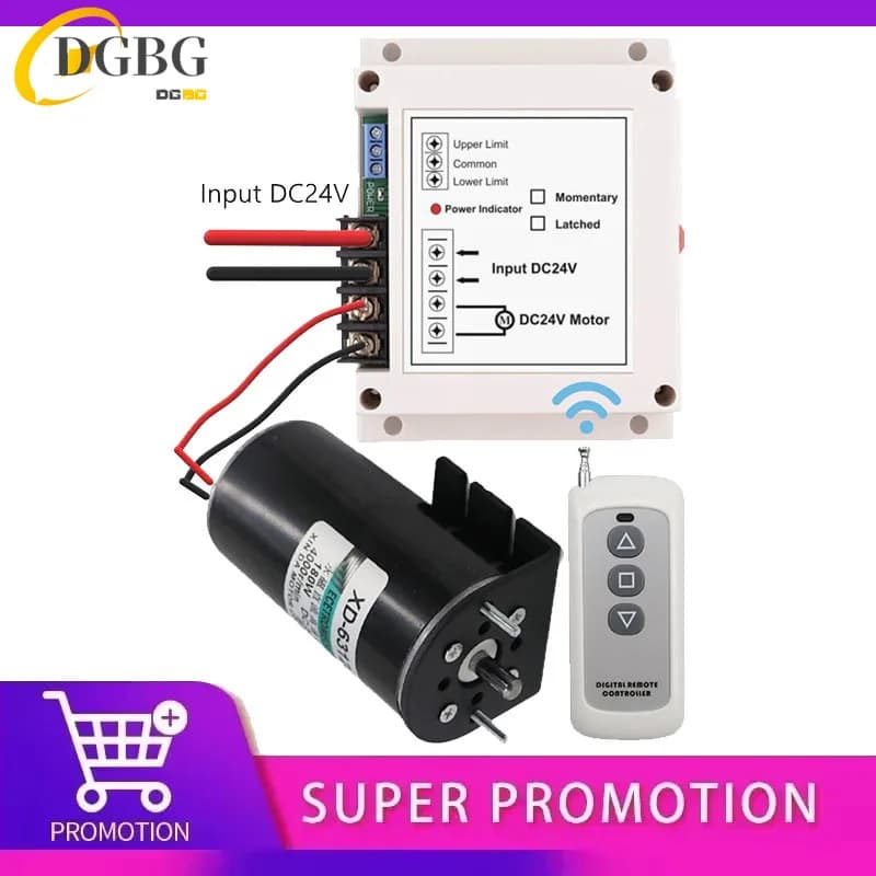 Interrupteur télécommandé sans fil haute puissance 24V DC 40A 400W pour moteur de volet roulant, rid