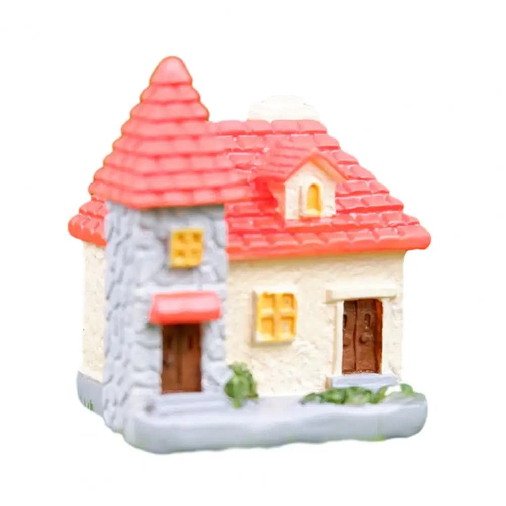 Figurine miniature de maison de poche, modèle en résine, décoration artisanale pour jardin féerique,