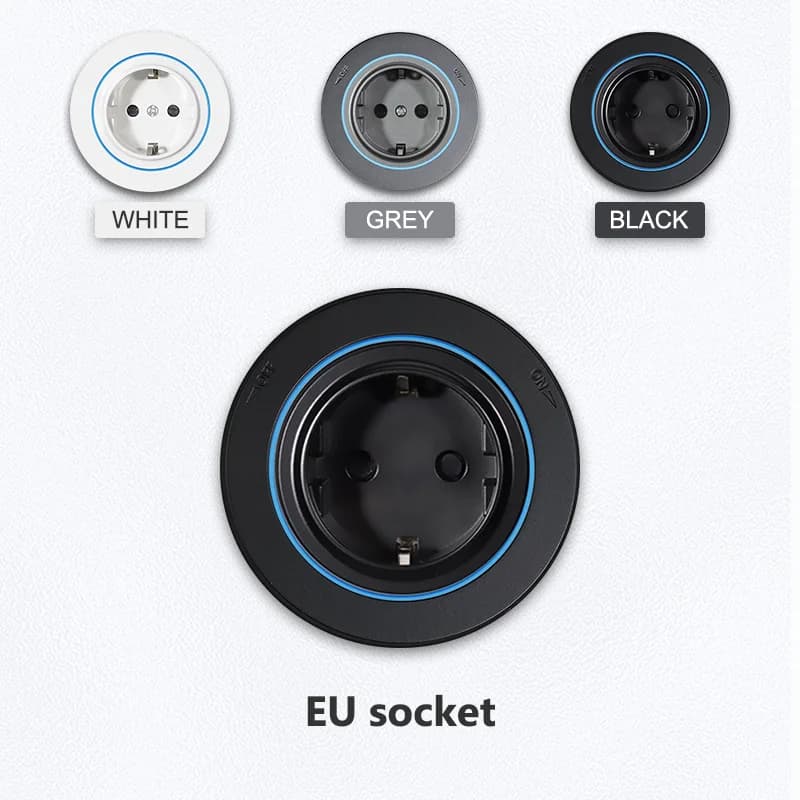 Prise sur rail avec interrupteur prise murale de cuisine ue US UK norme universelle ronde adaptateur