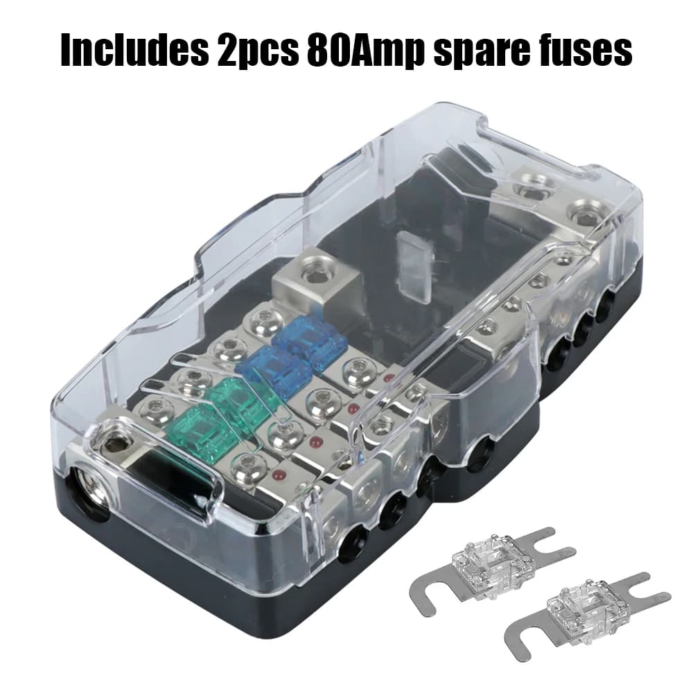 Boîte à lames de fusibles 24V 12V 30A 60A, bloc de séparation, Distribution DC, indicateur LED, acce