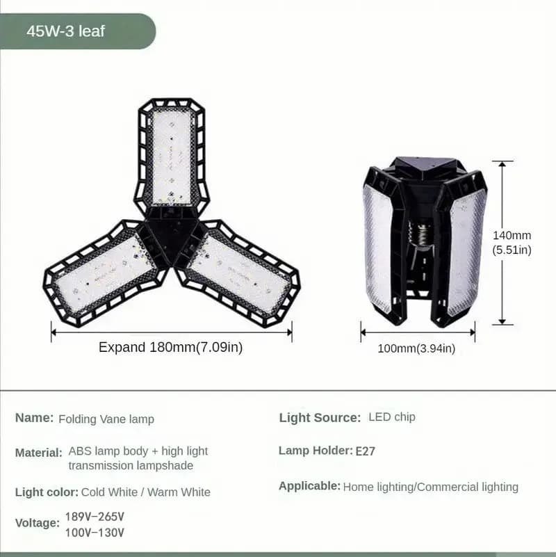 Ampoules de garage LED, 40W 60W 80W10000LM, éclairage de garage super lumineux, lumière de magasin L