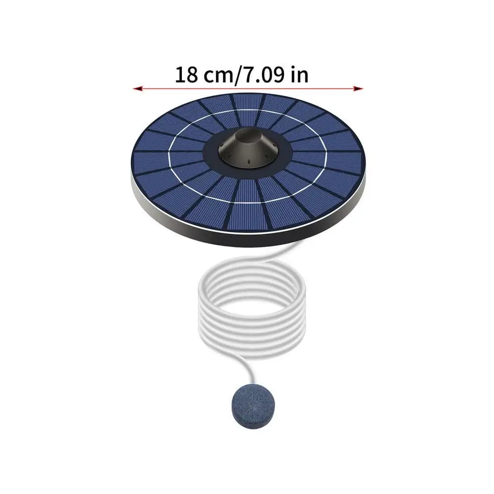 Aérateur solaire pour bassin 2,5 W, pompe à air portable avec tuyau d'air de 1,5 m, kit d'aérateur f
