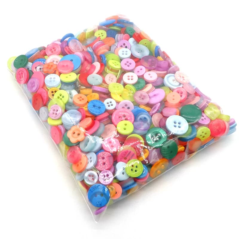 Boutons en résine mélangée colorés, 100 pièces, fournitures de couture faites à la main pour la mais