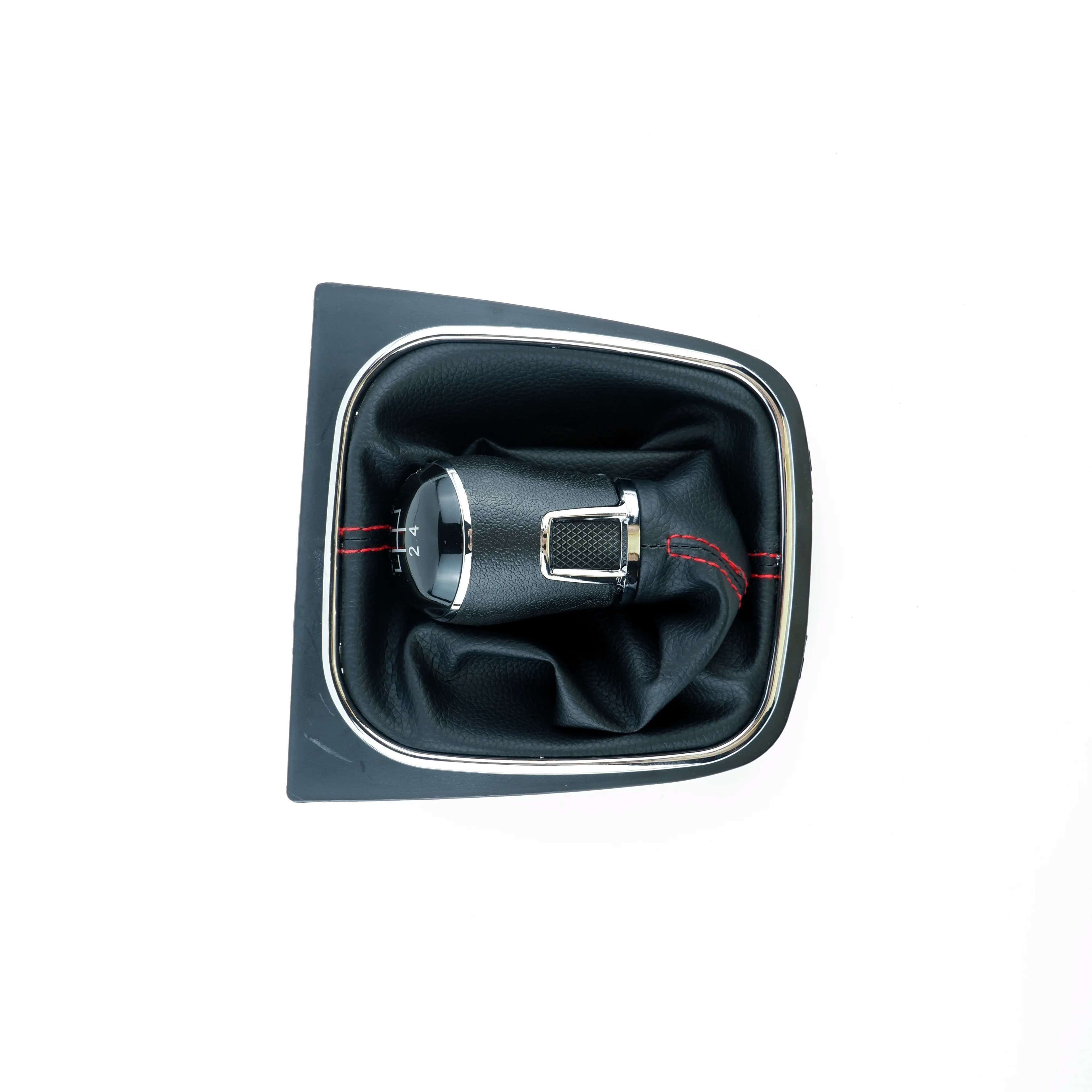 Pommeau de levier de vitesse 5/6 vitesses et Gaitor de démarrage, ensemble en cuir noir pour VW Golf