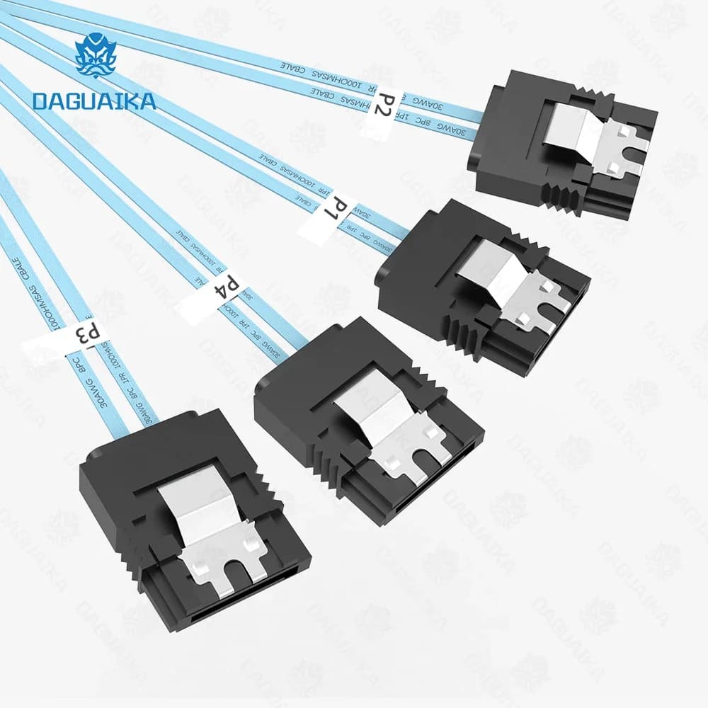 Câble Sata vers Sata 6 ports/ensemble, câble de données SATA 3.0, 7 broches à 7 broches, cordon Sas