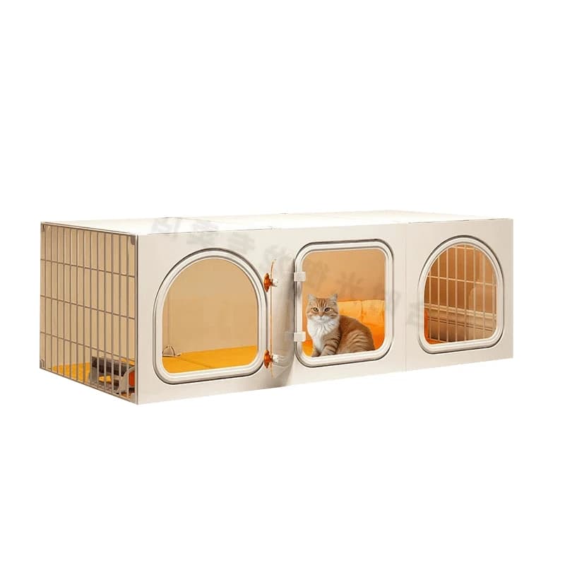 Offre spéciale mignon chat maison chat Cage avec boîte intérieure bricolage chat parc pour animal de