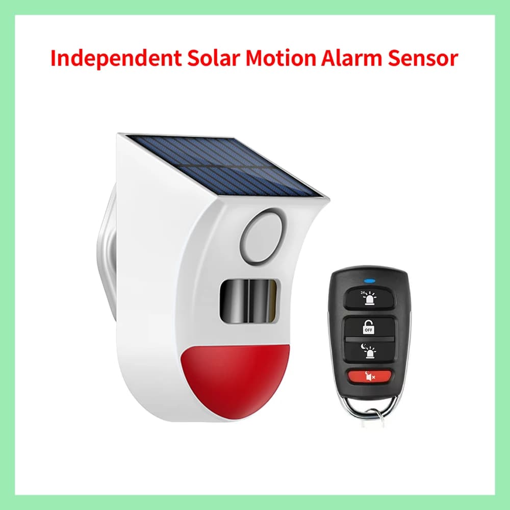 Sirène d'alarme solaire extérieure indépendante, 120 dB, alarme infrarouge PIR, alarme de sécurité a