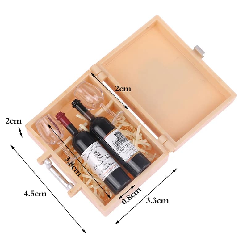 (Nouveau) Miniature de nourriture pour maison de poupée, boîte de vin rouge de simulation, accessoir