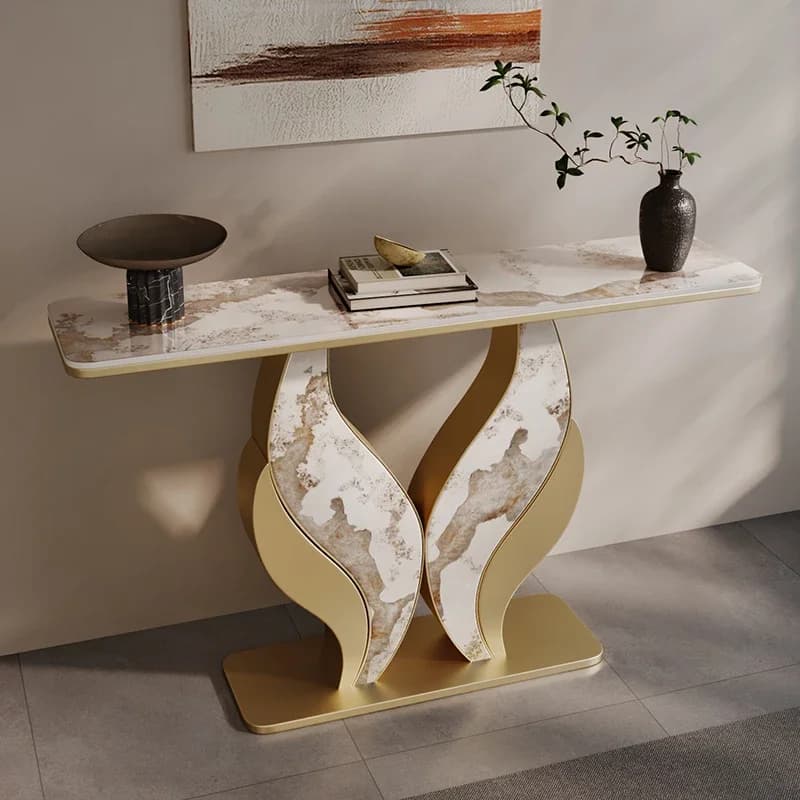 Table Console moderne et moderne, hall en métal de milieu du milieu du siècle, Tables de luxe, coulo