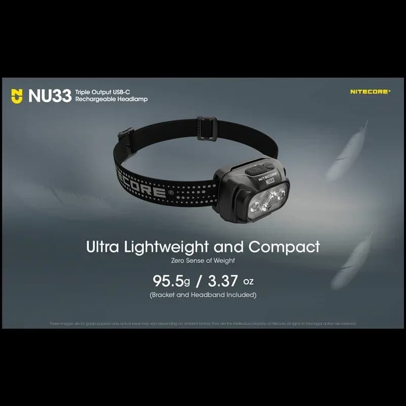 NITECORE NU33 700 Lumens haute CRI LED Triple sortie USB-C lampe frontale Rechargeable batterie Li-i