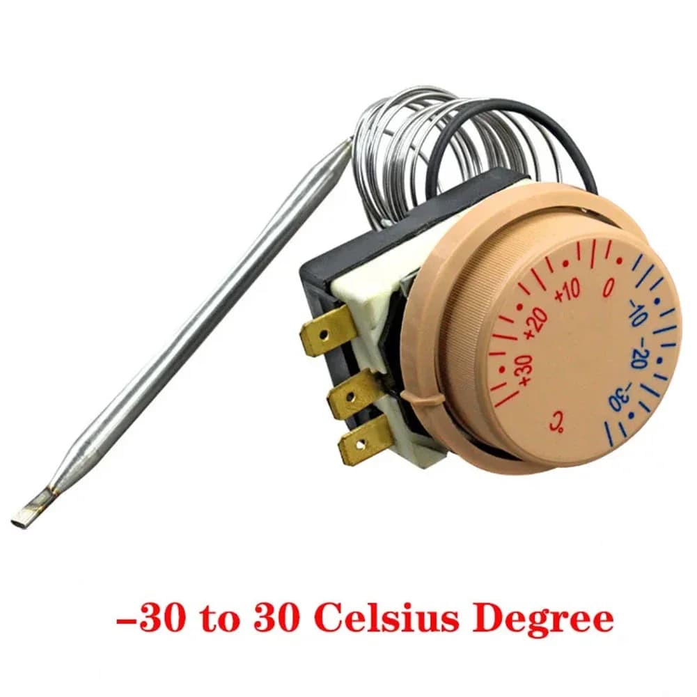 1 pièce -30 à 30 ℃ Thermostat de réfrigérateur, interrupteur de température mécanique AC 250V 16A,