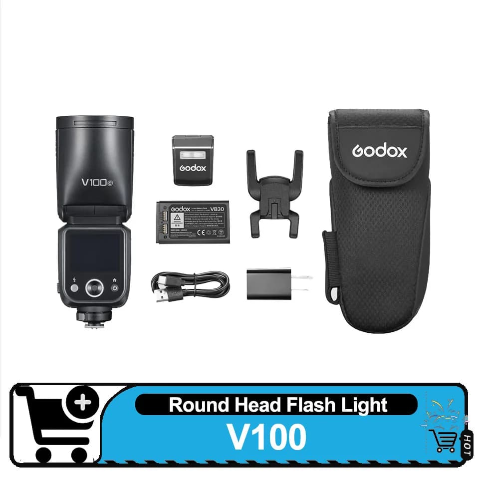 Godox V100 C/N/S/F/O 70 flashs consécutifs pleine puissance écran tactile TTL HSS Flash de caméra à