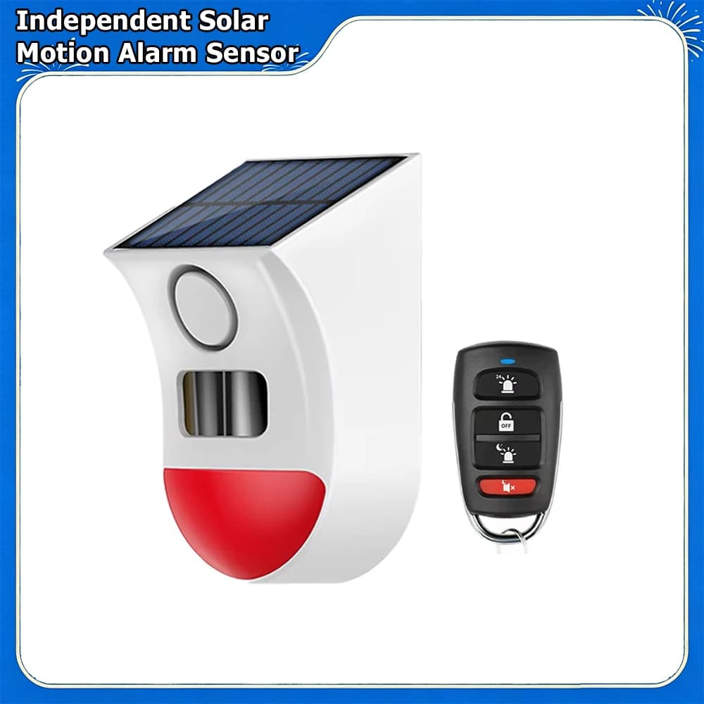 Sirène solaire étanche indépendante, alarme 120 dB, capteur de mouvement infrarouge PIR avec télécom