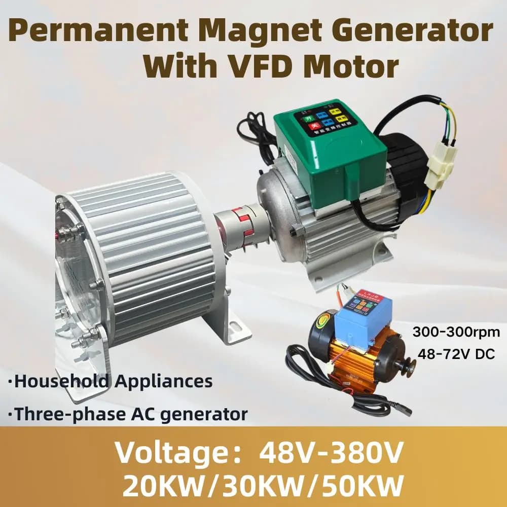 Générateur à aimants permanents triphasé pour usage domestique, alternateurs 24V 48V 110V 220V 380V,
