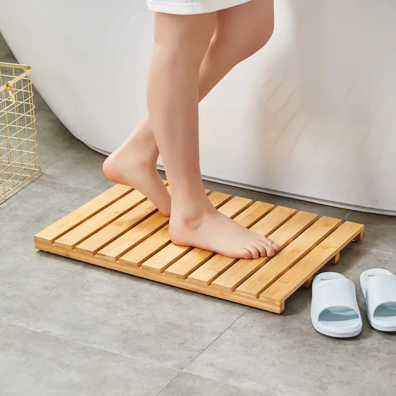 Pédales de pied polyvalentes en bambou, support de marchepied étanche, tabouret de cuisine, coussin