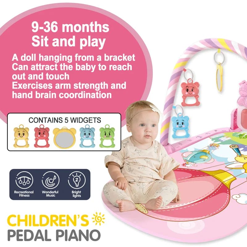 Support de Fitness pour bébé, jeu de musique, jouets d'activité de gymnastique, couverture rampante