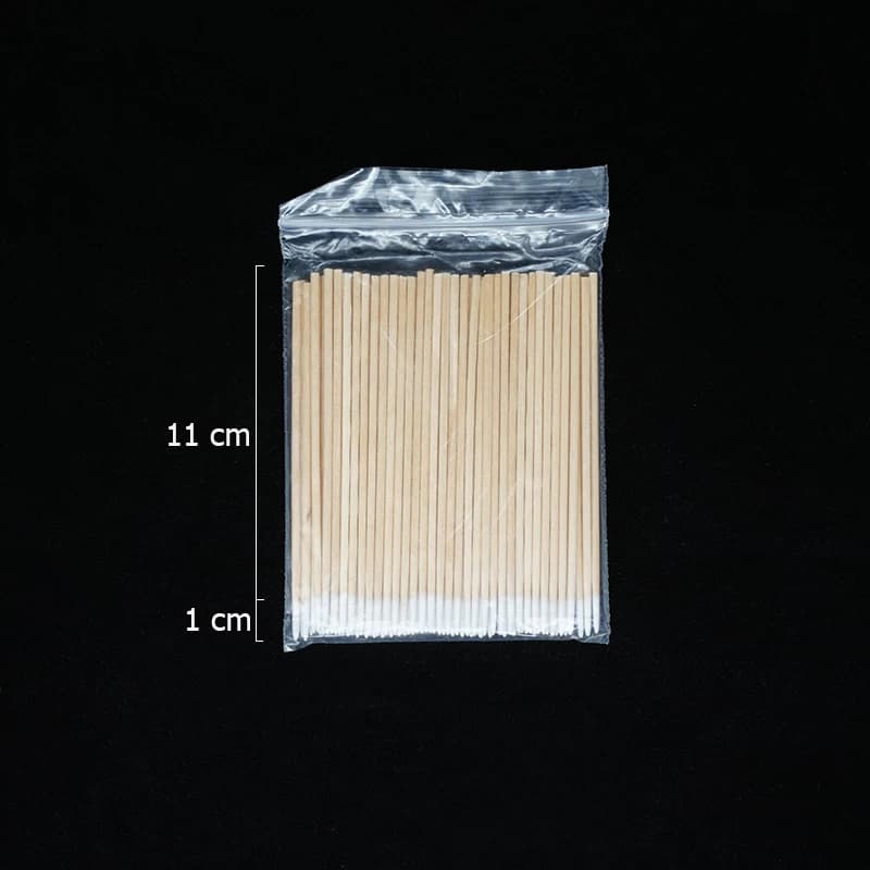 300 pièces ongles bois coton-tige bâtons propres dissolvant de vernis à ongles outils d'art tête de