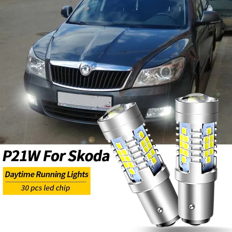 Feux de jour DRL pour Skoda Superb Octavia 2 FL 1156 2011 2012, ampoule LED 12V 2013 Canbus OBC S25