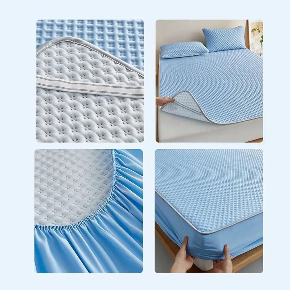 Matelas rafraîchissant respirant, confortable et doux pour la peau, en soie glacée, léger, lavable,