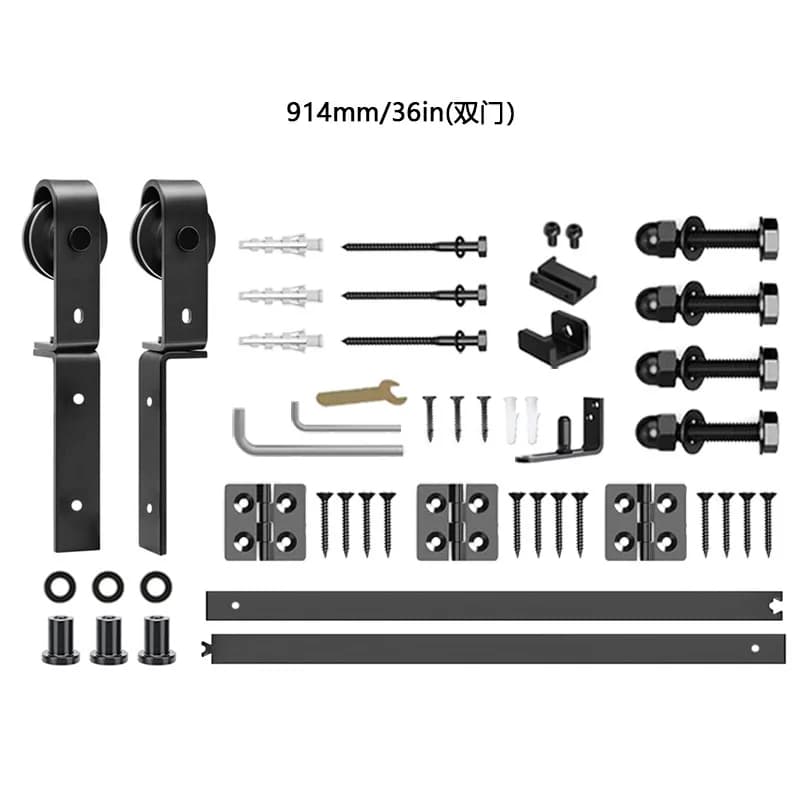 Ensemble de rails de porte coulissante pour portes pliantes et coulissantes avec rails de guidage en