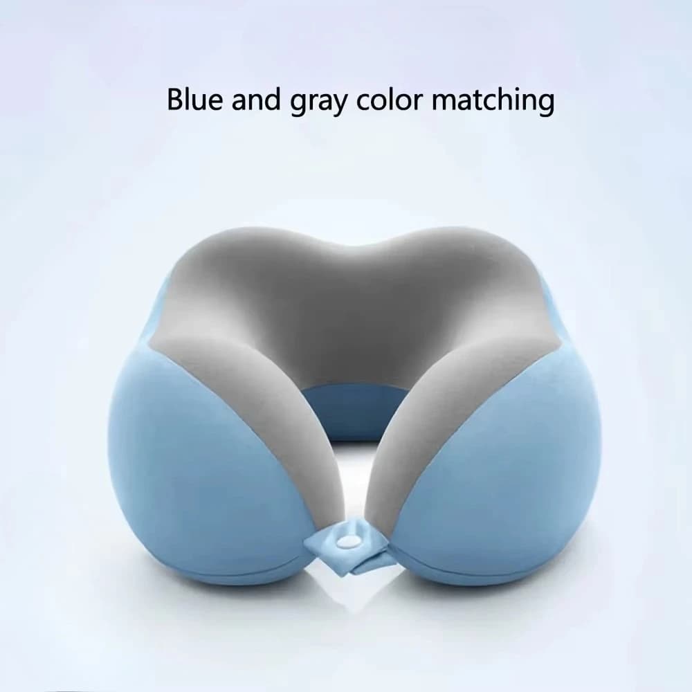 Oreiller cervical confortable en forme de U avec sac de rangement – Idéal pour les voyages, la siest