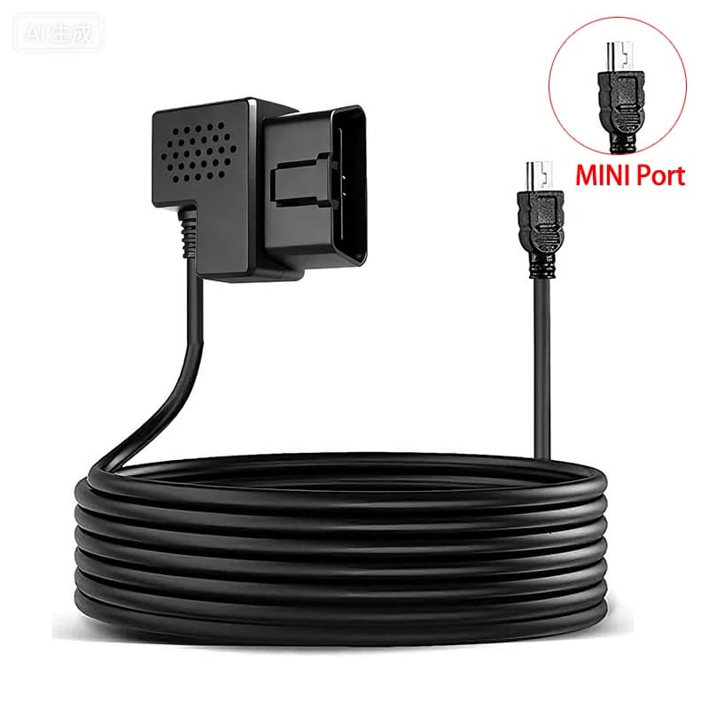 Kit de câbles rigides OBD pour caméra de tableau de bord avec Port de Type C, câble d'alimentation 1