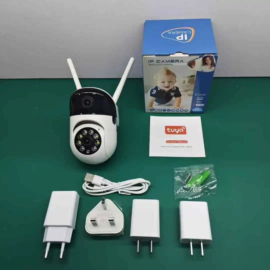 Caméra Dôme IP PTZ Sans Fil 6MP à Double Objectif avec Détection Humanoïde IA, Application Tuya, Sur