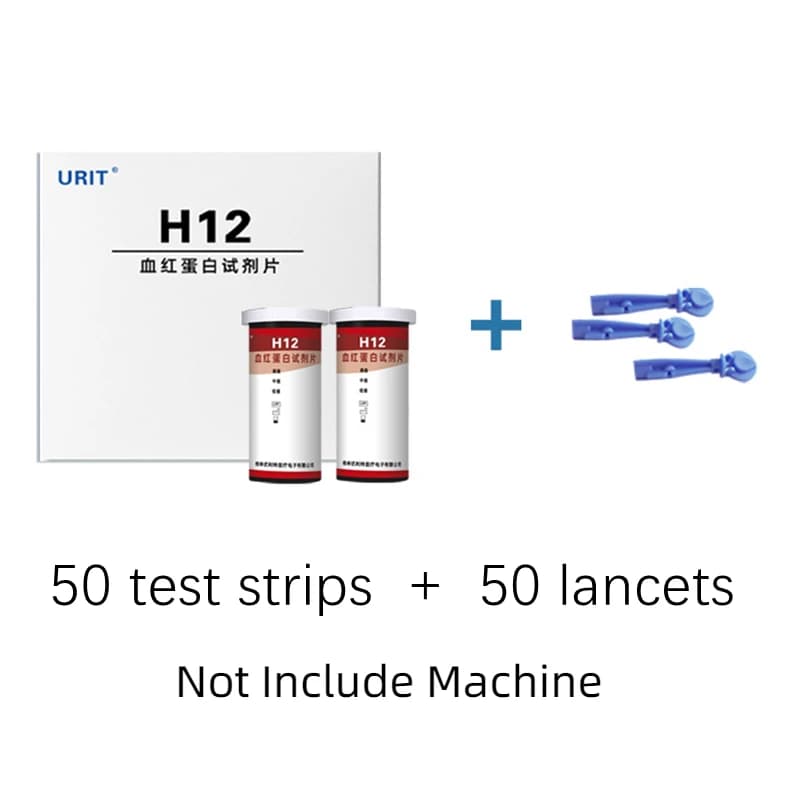 Analyseur d'hémoglobine URIT H12, kit de mesure de l'anémie, bandelettes de test, lancettes, vérific