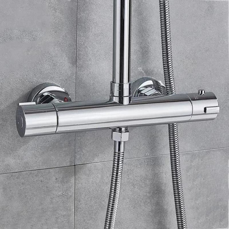 Robinet mitigeur de douche thermostatique chromé, robinets de douche thermostatiques, robinet de bai