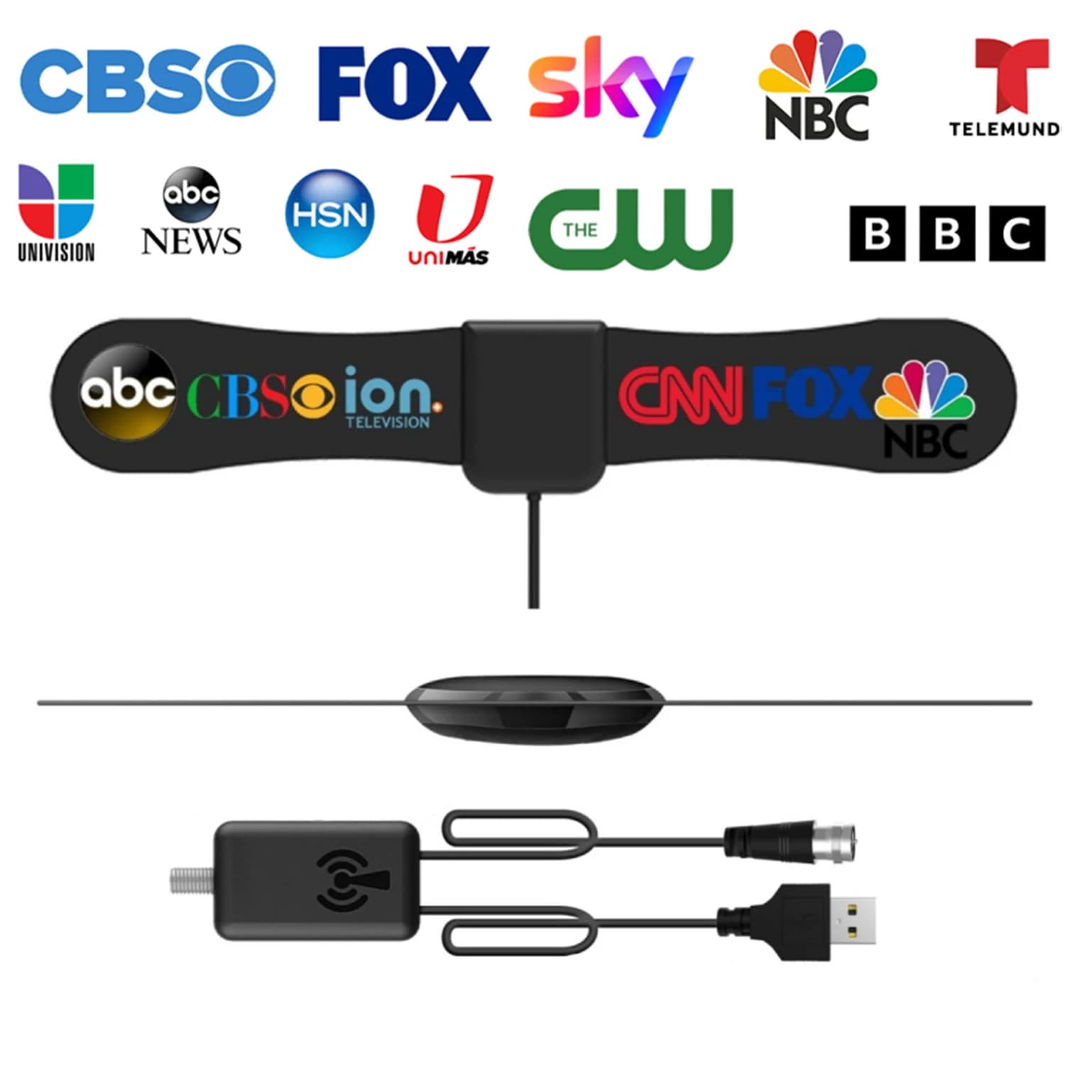 Antenne TV numérique pour Smart TV 4K 1080p HD, antenne numérique VHF UHF pour toutes les téléviseur