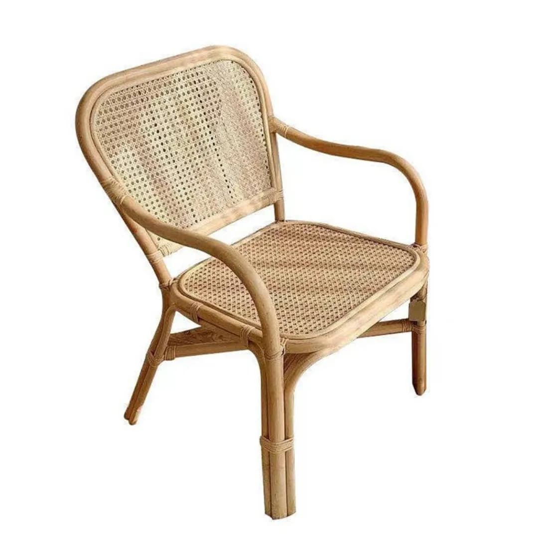 Chaise en rotin naturel de canne française, chaise en bois de restaurant de conception simple