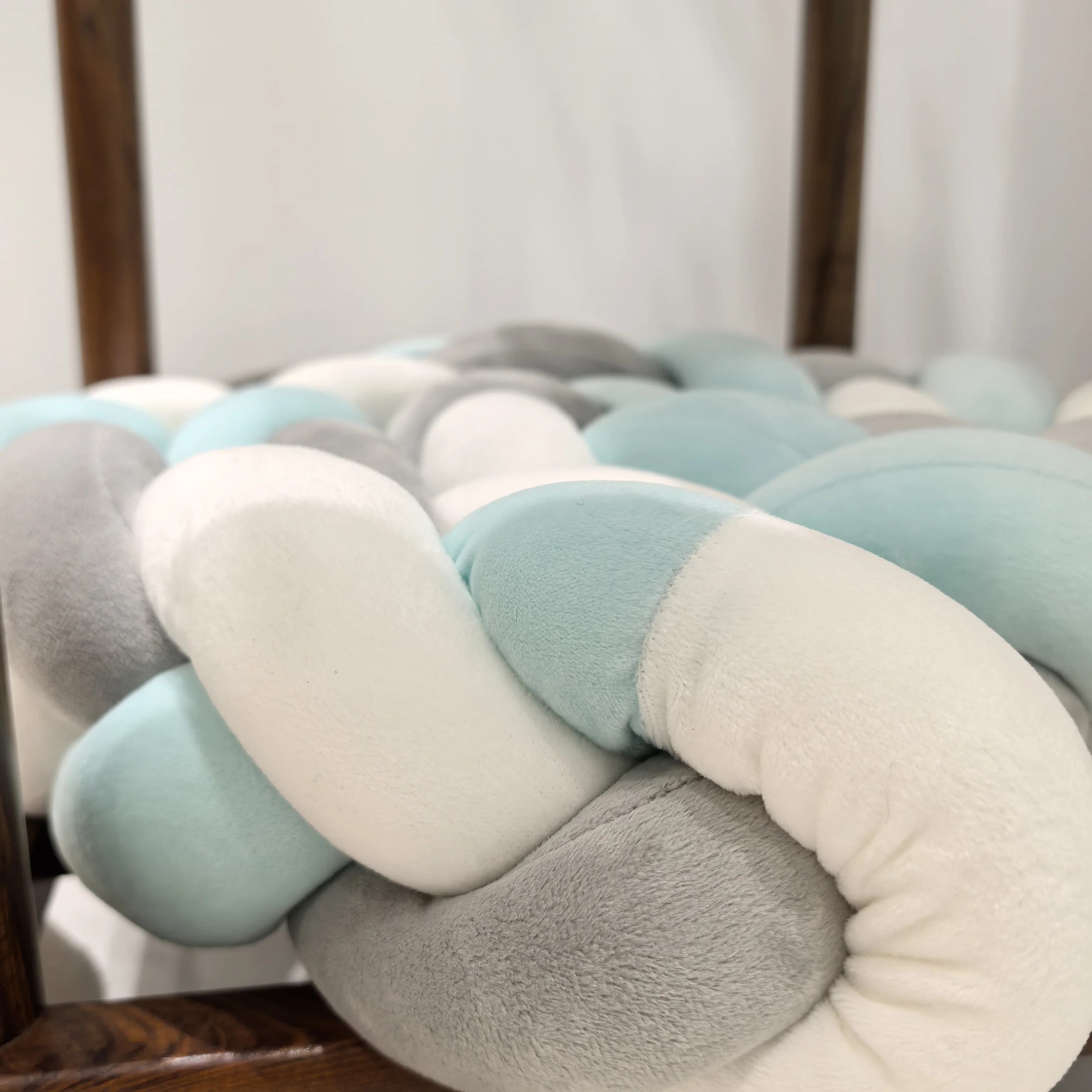 1M/2M/3M/4M bébé pare-chocs lit tresse noeud oreiller coussin pour infantile berceau protecteur lit