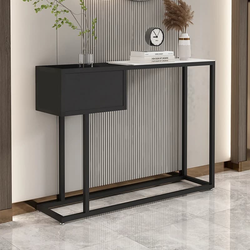 Table d'entrée moderne noire, en bois, mode minimaliste, Table d'angle, Hall étroit, meubles De salo