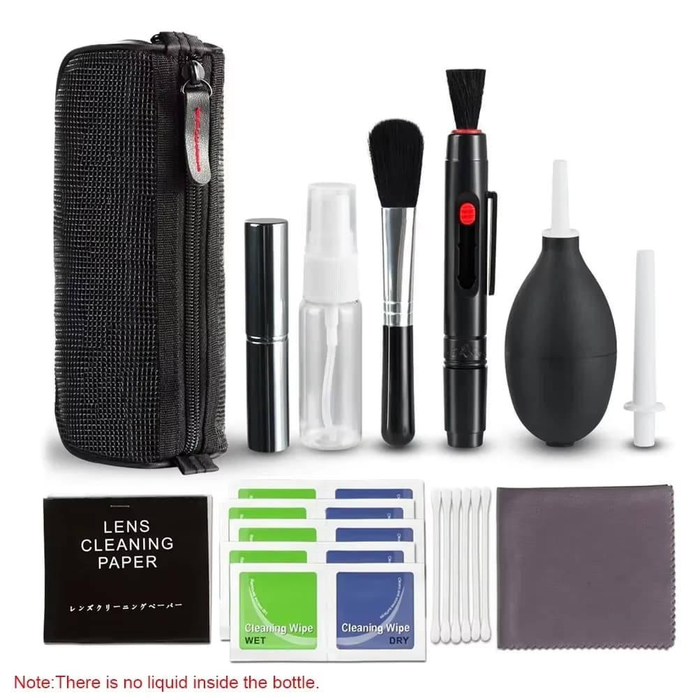 Kit de nettoyage d'objectifs d'appareil photo, outils professionnels avec souffleur d'air, stylo et