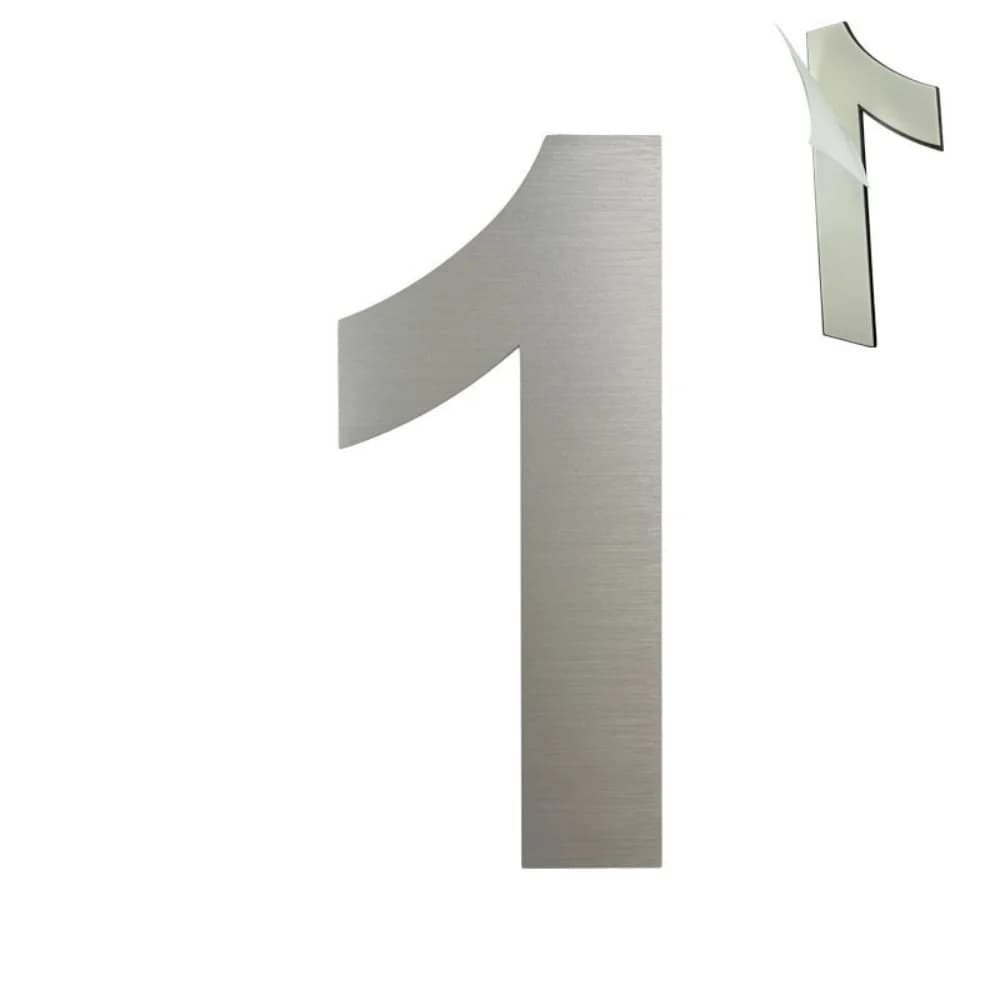1PC 76MM/152MM Plaque d'adresse en acier inoxydable argenté pour numéro de maison # Numéros de maiso