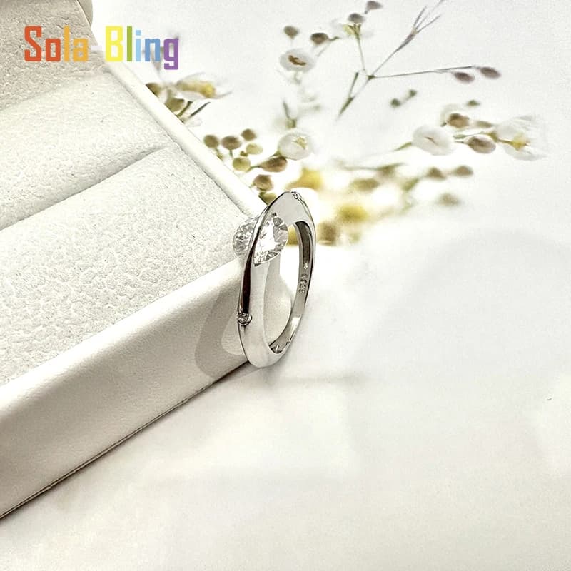 Sola-Bling 100% Pass diamant testeur Moissanite bague 925 bagues en argent Sterling pour les femmes