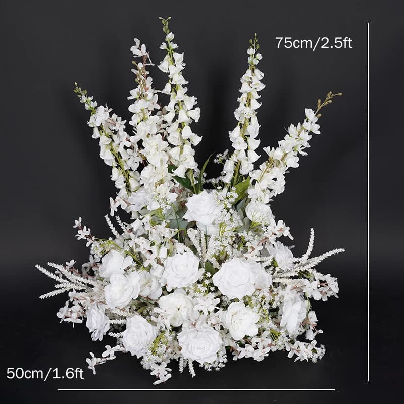 Rangée de fleurs de sol d'allée blanche de luxe, clochette, arrangement Floral en jacinthe, décor de