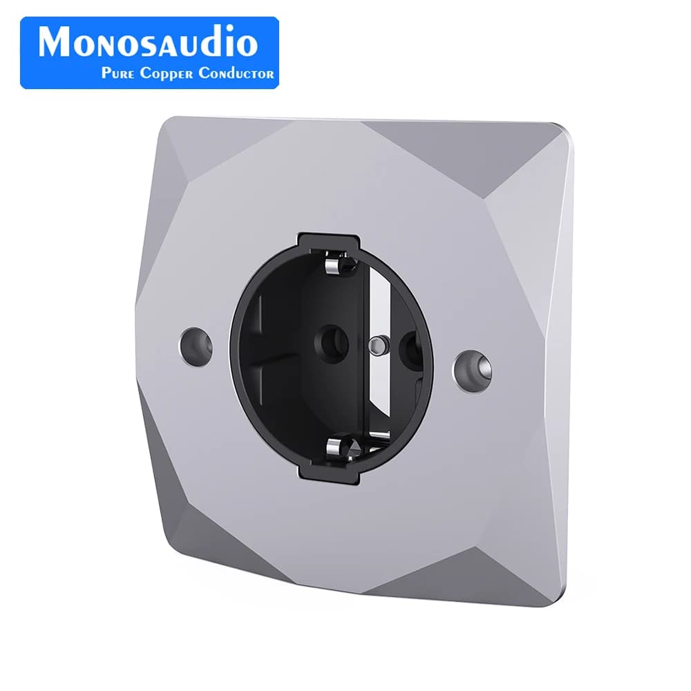 Monosaudio prises Schuko prise murale prise de courant en cuivre pur plaqué Rhodium prise de courant