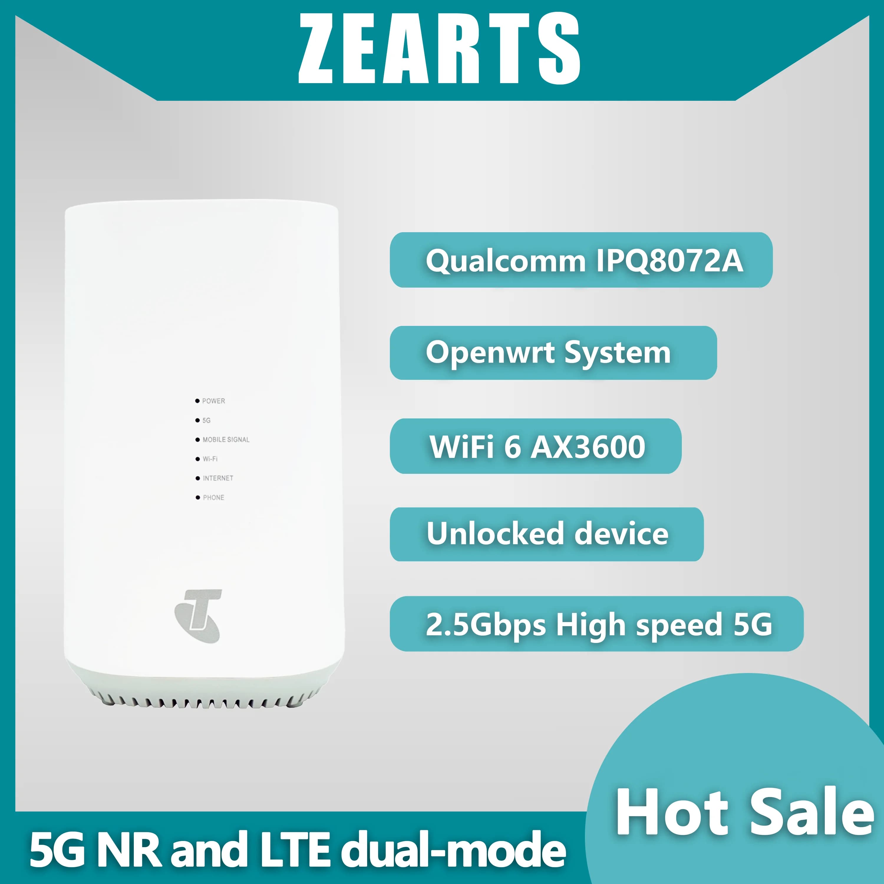 ZEARTS Modem domestique Arcadyan Telstra 5G débloqué AW1000 Wi-Fi 6 AX3600 5G CPE (95-99% neuf)
