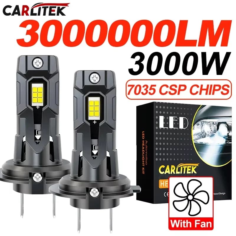 Ampoule de phare LED H7 Mini sans fil 3000W 3000000LM 6000K 7035 CSP pour phare de voiture, lampes à