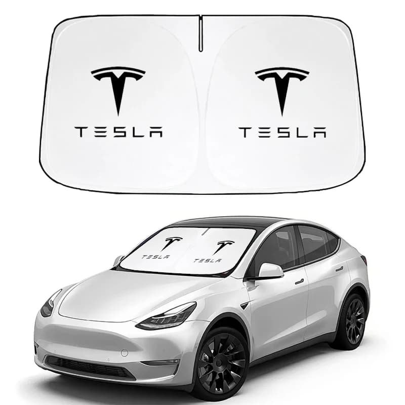 Pare-soleil pliable pour pare-brise de voiture, pare-soleil bloquant les rayons UV pour Tesla Model