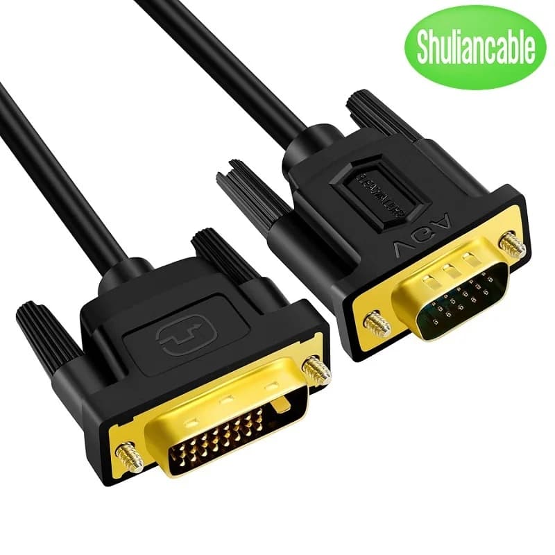 Câble DVI vers VGA actif Shuliancable, adapté aux hôtes PC HDTV, ordinateurs portables, moniteurs et