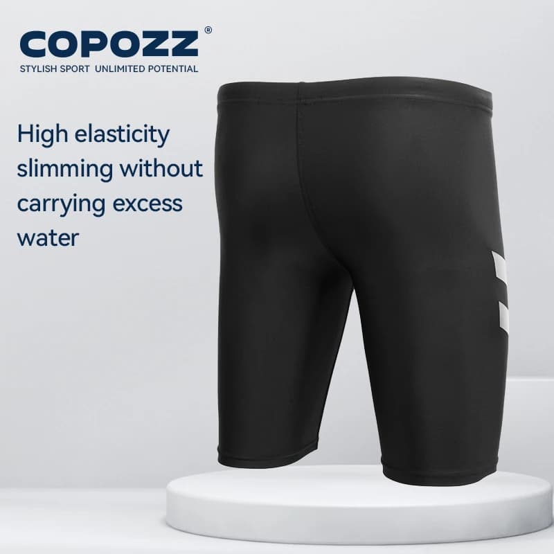 COPOZZ hommes peau de requin hydrofuge maillot de bain de longueur courte et cinq-quarts maillot de