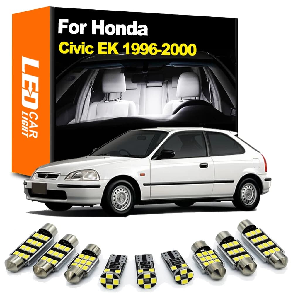 Zoomsee Kit d'éclairage intérieur LED pour Honda Civic 6 VI EK EK3 EK4 EK9 1996 1997 1998 1999 2000