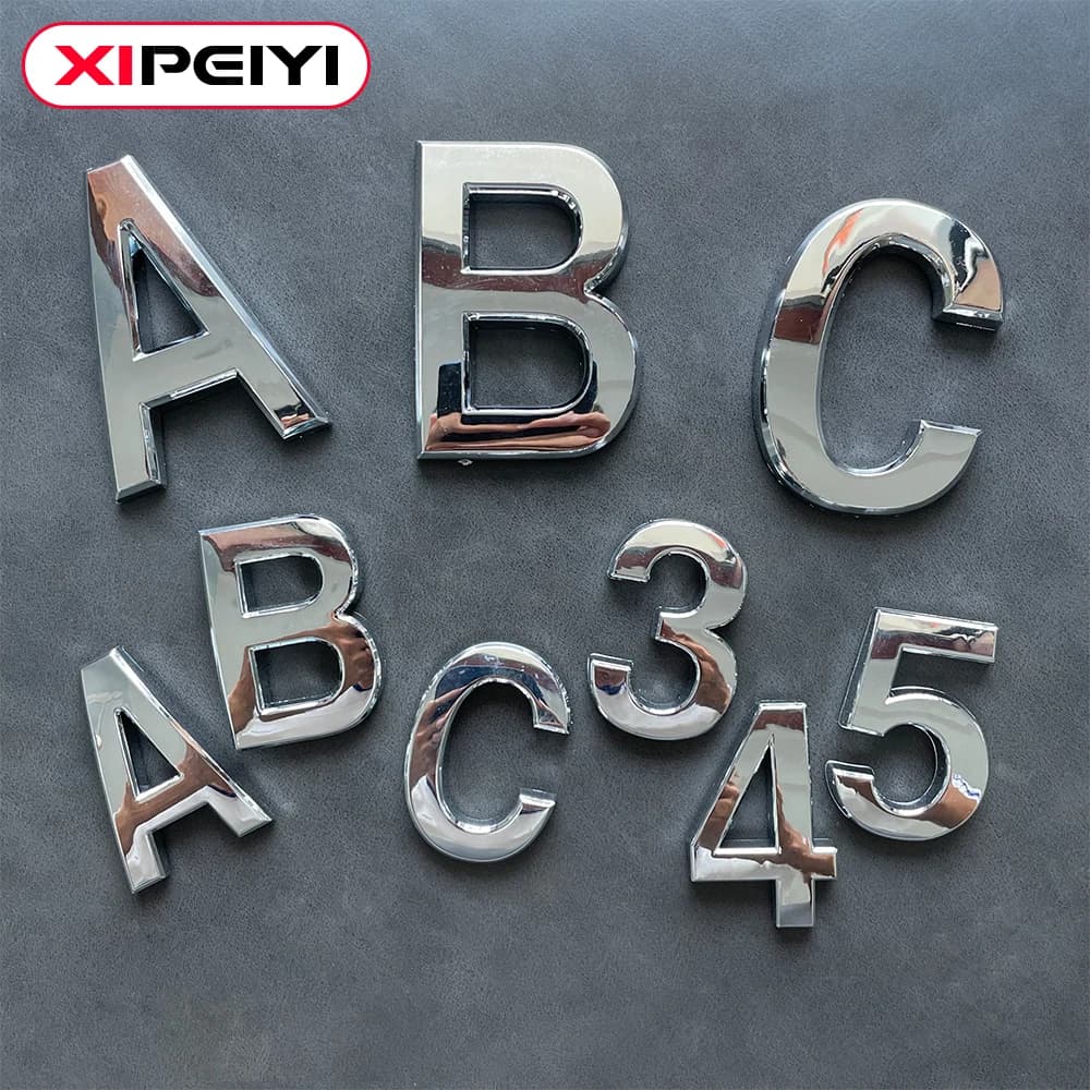 XIPEIYI 5/7CM numéro de maison en argent 0-9 lettre numéro numérique autocollant ABS porte adresse d