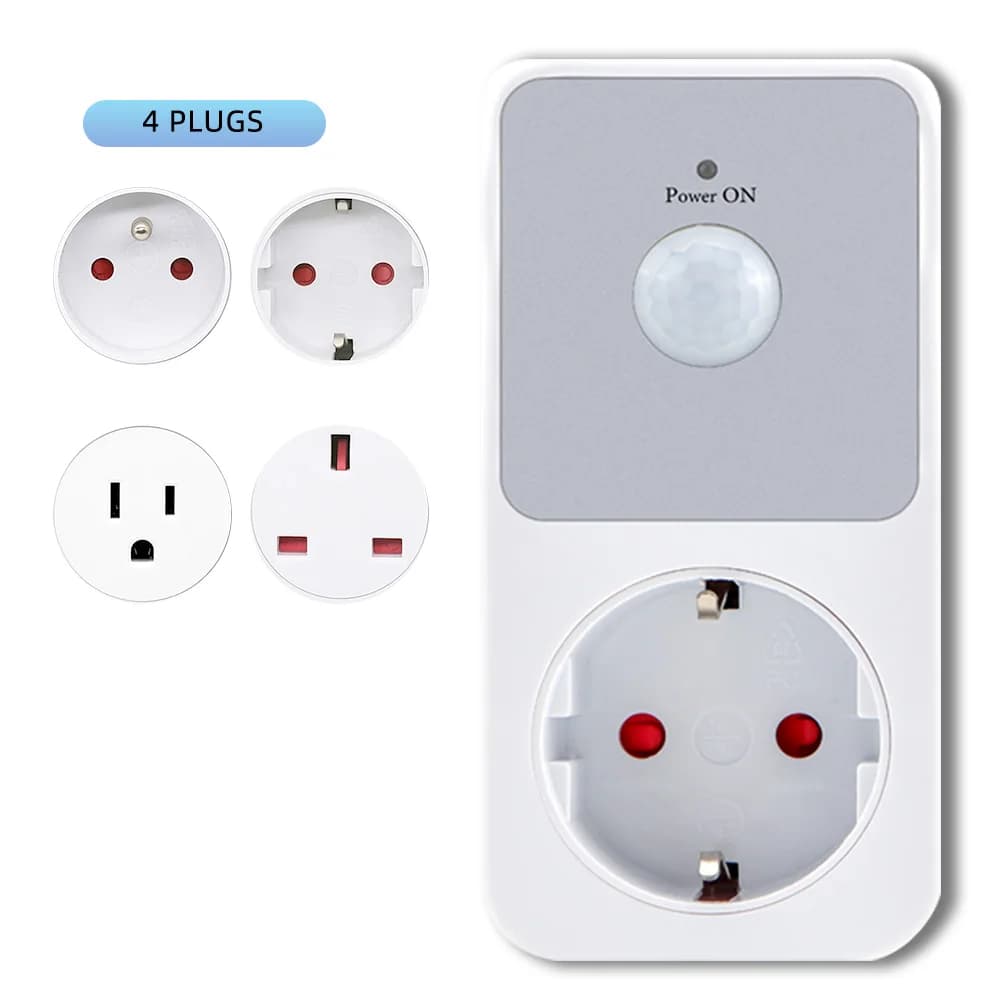Protecteur de prise de capteur infrarouge PIR, veilleuses LED 220V EU FR US UK Plug 120 ° Retardan