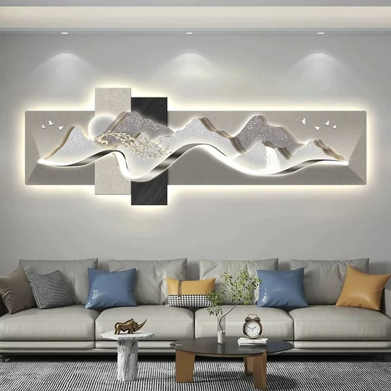 Décoration LED d'entrée moderne avec un support, décoration de maison, chambres principales et invit